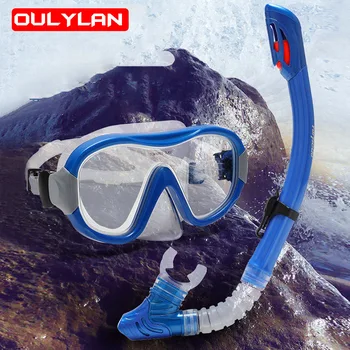 Oulylan Профессиональная маска для подводного плавания с маской и трубками, очки для подводного плавания, набор легких дыхательных трубок, маска для подводного плавания