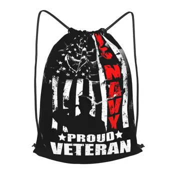 Гордый ветеран ВМС США, рюкзак на шнурке, мужская спортивная сумка для занятий в тренажерном зале, рюкзак для йоги для женщин