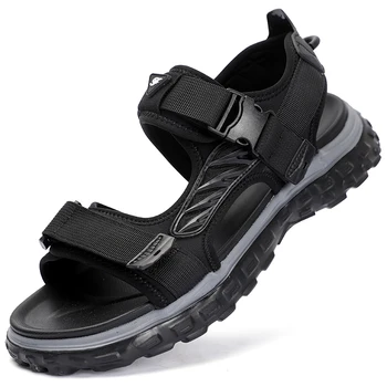 Сандалии, Мягкие тапочки на плоской подошве для мужчин, повседневная обувь, мужские сандалии, Новинка лета 2023, нескользящие