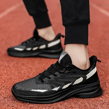 Новый модный тренд, легкая спортивная повседневная мужская обувь для бега на шнуровке, большие размеры 39-46