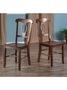 Набор обеденных стульев Winsome Wood Renaissance из 2 предметов с отверстием для ключа на спинке, отделка ореховым деревом