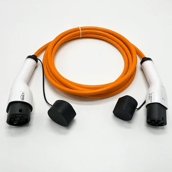 Два типа 3KW 16A 5 М Оранжевый или желтый кабель TPU Портативное зарядное устройство для электромобилей Type2 -Type1 или Type2 1 фаза