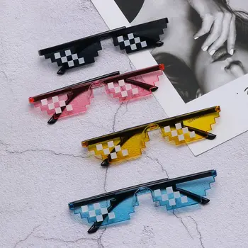 Очки Thug Life Mosaic Glasses Солнцезащитные очки Мужские Женские с 8-битным кодированием пикселей Модные крутые очки для супер вечеринки забавных винтажных оттенков