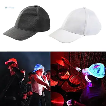 Шляпа для взрослых, блестящая бейсболка, Солнцезащитная светодиодная светящаяся шляпа, бейсболка для дискотеки, всесезонная волоконно-оптическая кепка.