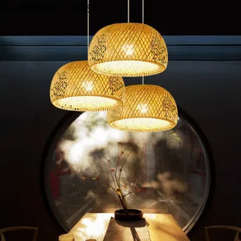 Люстра ручной работы из бамбука, лампа из натурального бамбука, Идиллическая гостиная, лампа для кабинета, лампа для прихожей