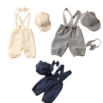 N80C Детский фотокостюм, Шляпа и форменные брюки 90-х, Фотоодежда, подарок для душа новорожденному