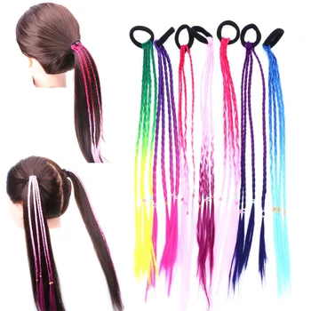 Детская красочная градиентная веревка для волос, закручивающаяся в косу, кольцо для волос, резинка, заплетенные волосы для девочек, аксессуары для волос для детского шоу