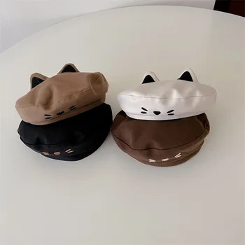 MILANCEL Новый осенний берет для девочек с милым котом, детская Милая шляпа художника