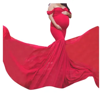 Реквизит для фотосъемки беременных Длинные платья с оборками, макси Платье для беременных для женщин, фотосессии, Шифоновый Женский халат для беременных