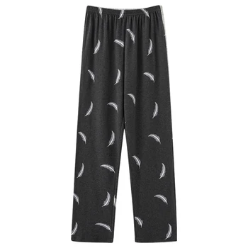 Хлопчатобумажные пижамные брюки с принтом для мужчин, предметы домашнего обихода, повседневные длинные брюки, пижамы для мужчин, домашняя одежда для сна, большие размеры XXL3XL4XL5XL