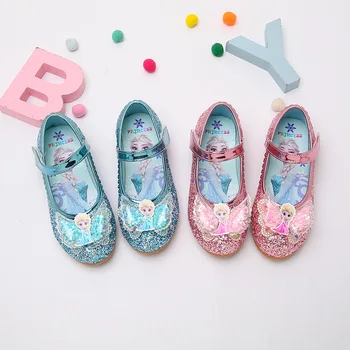 Обувь принцессы Эльзы из мультфильма Диснея, новые летние сандалии для девочек, повседневная обувь для маленьких девочек, хрустальные туфли для маленьких девочек