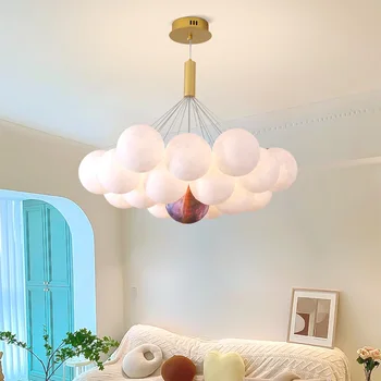 Современная светодиодная потолочная люстра Planet 3D Moon для украшения гостиной, креативные дизайнерские подвесные светильники для столовой и спальни