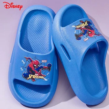 Новые летние тапочки для девочек с мультяшным Диснеевским Человеком-пауком, замороженные дети, Пляжная обувь для мальчиков, Сандалии, Детская обувь для купания в помещении для малышей