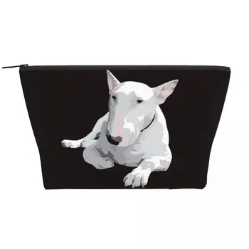 Изготовленная на заказ сумка для туалетных принадлежностей для собак породы английский бультерьер для женщин, органайзер для косметики для домашних животных, чехол для дамского набора для хранения косметики Dopp Kit Case