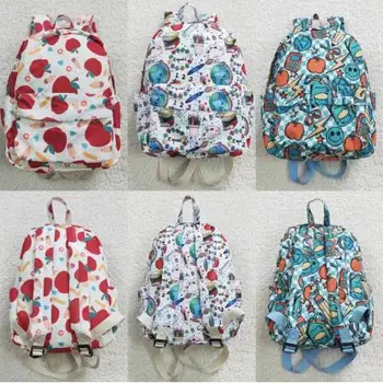 Оптовая продажа Back To School Детский рюкзак для карандашей с цветочными яблоками Дорожный рюкзак для малышей Переносная детская сумка для мальчиков и девочек с цветочным рисунком