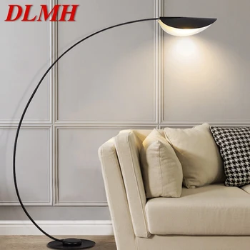 DLMH Черный торшер для рыбалки в скандинавском стиле Современная семейная гостиная Рядом с диваном Креативный светодиодный декоративный светильник