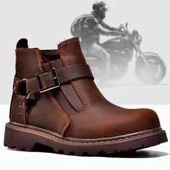 Мужские модные кожаные ботинки Très Belle Qualite, водонепроницаемые ботинки для верховой езды, Повседневные спортивные ковбойские ботинки в стиле Вестерн Ретро для меня