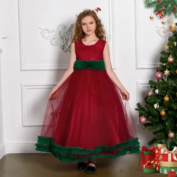 2023 Новое платье принцессы для Рождественской вечеринки для девочек 4-10 лет, детский костюм, пышное платье из тюля, вечернее платье для выпускного вечера, Vestidos