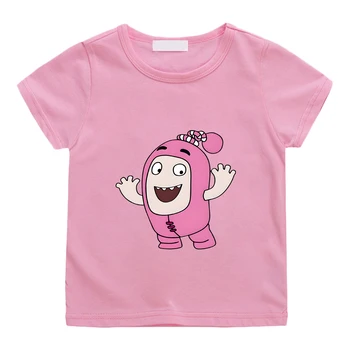 Oddbods/ Розовая футболка с Ньютом, 100% Хлопок, Высококачественная летняя футболка для мальчиков и девочек, детские футболки Kawaii, мягкие детские футболки с круглым вырезом