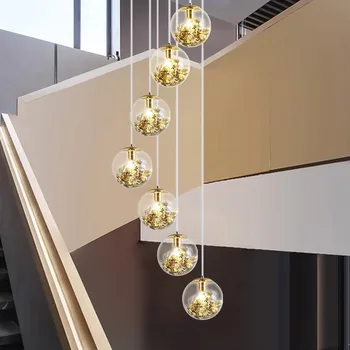Люстра Светодиодная художественная подвесная современная лампа для освещения комнаты, дома, на лестнице для гостиной, подвесное освещение в помещении, кухонные принадлежности