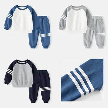 Спортивный комплект Kiddiezoom из 2 предметов для мальчиков, детская одежда, футболка + брюки, осенний детский костюм 2023 года