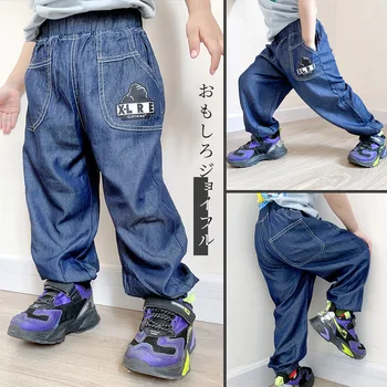 новые летние джинсы для мальчиков 2023 года, ультратонкие брюки от комаров, быстросохнущие джинсы