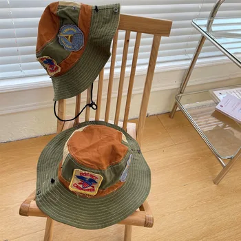 Винтажная рыбацкая шляпа для родителей и детей, женская Весенне-летняя Американская ковбойская шляпа в стиле Вестерн, Альпинистская рыболовная шляпа с рисунком человека