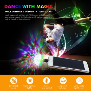 Автомобильные USB светодиодные фонари для вечеринок Сценический эффект Мини-Атмосферная лампа 5 В Портативный Диско-шар Красочный проектор DJ Light для мобильного телефона