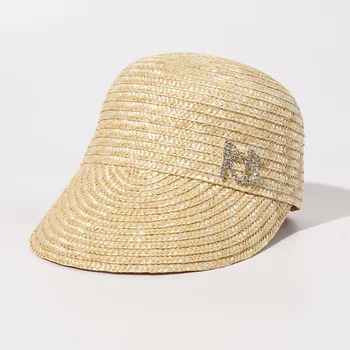Летняя Новая соломенная бейсболка с буквами, женская уличная купольная Повседневная солнцезащитная шляпа, женская модная Роскошная Солнцезащитная шляпа с козырьком.
