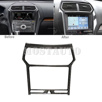Для Ford Explorer Внутренняя Центральная консоль из мягкого углеродного волокна, накладка рамки GPS навигации 2013-2019, 1шт (2 цвета)
