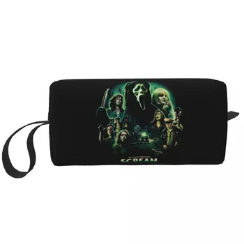 Женская косметичка Scream для путешествий, косметический органайзер, сумки для хранения фильмов ужасов с привидениями на Хэллоуин, сумки для туалетных принадлежностей Dopp Kit Case Box