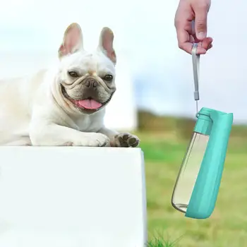 550 МЛ Бутылка для воды для собак со складной чашей Удобный портативный чайник для домашних животных большой емкости для путешествий на открытом воздухе
