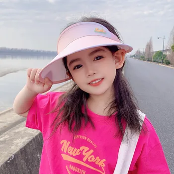 2023 Новая детская шляпа в корейском стиле, милые детские заколки с буквами, солнцезащитная шляпа, воздушный цилиндр на открытом воздухе
