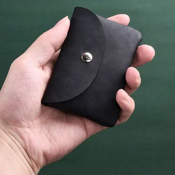 Ретро кошелек для монет из искусственной кожи с застежкой-молнией, простой мини-мягкий короткий кошелек, модный многофункциональный держатель для карт, сумка для хранения ключей