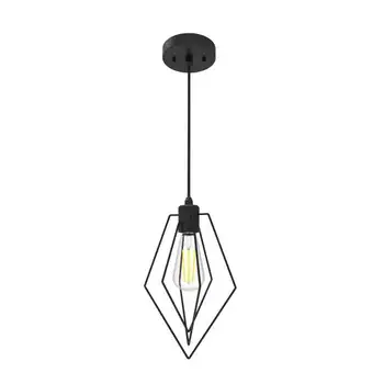 Кухонный островной светильник, Бытовое освещение, Промышленный светильник, Матово-черный, Подвеска с бриллиантом, 1 светильник, 72 дюйма