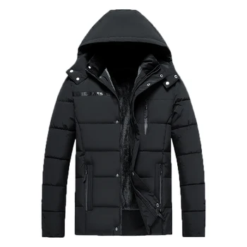 2023 Новая мужская зимняя повседневная мода, Ветрозащитная, сохраняющая тепло плюшевая куртка, пальто, мужская съемная однотонная зимняя куртка с капюшоном, мужская