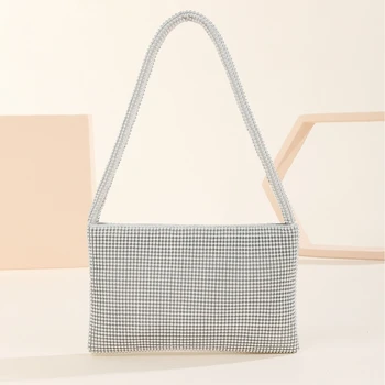 Модная вечерняя сумочка с блестящими алюминиевыми бусинами, клатч, сумочка подмышками, сумка через плечо, подарок-сюрприз для подруги