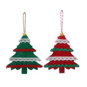 Рождественская елка, подвесной декор, устойчивые к разрывам Рождественские украшения, праздничные принадлежности для вечеринок, многоразовые блестящие елки, подвесные для комнаты