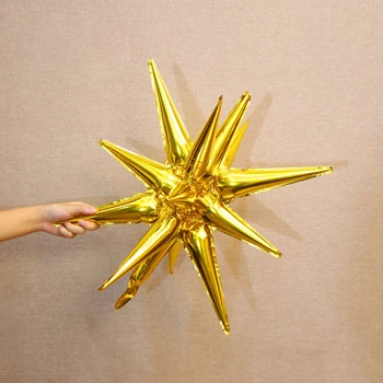 5шт 22-дюймовых Золотых Сиамских воздушных шаров Explosion Star, 4D Воздушный шар из алюминиевой фольги с каплей воды для свадьбы, Дня рождения, декора Детских игрушек