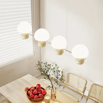 Современные подвесные светильники из белого стекла Лампа G9 для гостиной, столовой, спальни, подвесной светильник с регулируемой высотой, белый металл