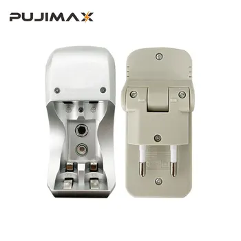 PUJIMAX 2 Слота Зарядное Устройство Для AA/AAA 9V Ni-MH/Ni-Cd Аккумуляторных Батарей EU US Plug Портативная Зарядка