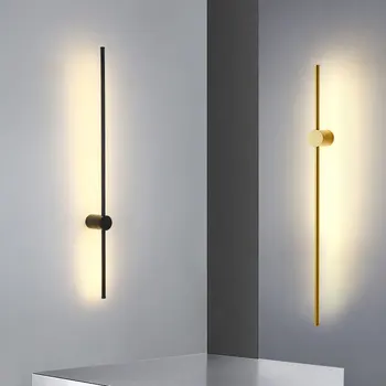 Скандинавские черные золотые светодиодные настенные светильники, настенные светильники для диванного фона, настенное бра в помещении, внутренняя лампа для прохода в спальне