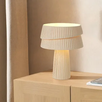 Настольная лампа, прикроватная лампа для спальни, креативное украшение в стиле ретро, грибная лампа, кремовая ветровая лампа