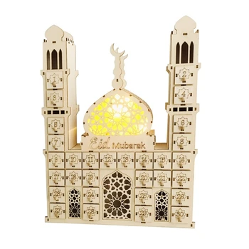 Календарь обратного отсчета Ид Мубарак Со светодиодной подсветкой, украшение выдвижного ящика шкафа для праздника Рамадан, украшение новогодней вечеринки