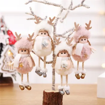 Милые Рождественские куклы-ангелы, детские плюшевые игрушки, подвески для декора Рождественской елки, подвесные украшения, подарки для маленьких детей