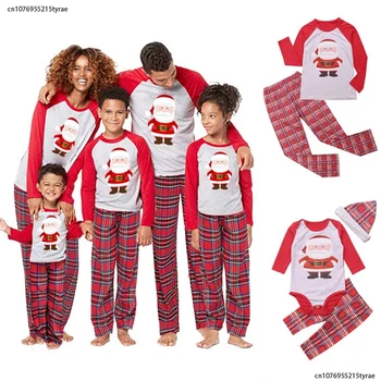 Рождественский комплект одежды для семьи с рисунком Санта-Клауса, пижамный комплект для мамы, дочки, папы, сына, маленьких Детей, домашняя одежда на Новый год и Рождество, пижамы