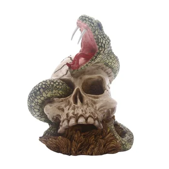 Holleween Змеиный череп, поделки из черепа из смолы ужасов, украшение для Хэллоуина, украшения ужасов, реквизит для фильма, праздничное украшение