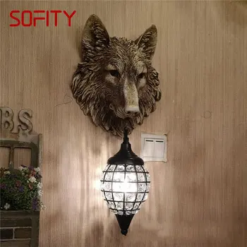 Современный прикроватный светильник Wolf, креативные декоративные Хрустальные настенные бра Led для дома, гостиной, веранды.