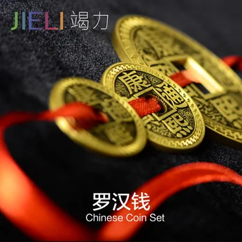 Китайский Набор монет LuohanQian 5 Монет + 2 Ракушки (Трюк + DVD) Фокусы, Появляющиеся / Исчезающие Крупным планом Магический Реквизит Фокусник Весело