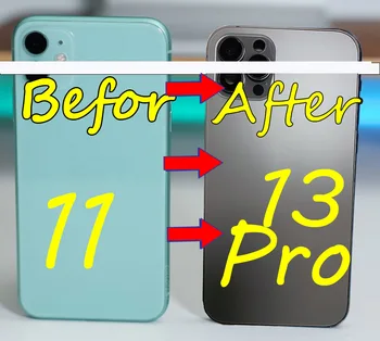 Матовая рамка для iPhone 11 Корпус выглядит как iPhone 13Pro, для iPhone 11-14 Pro Задняя часть корпуса с кнопками вспышки и чехлом